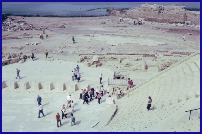 Looking out at the Mediterranean Sea from the Amphitheater